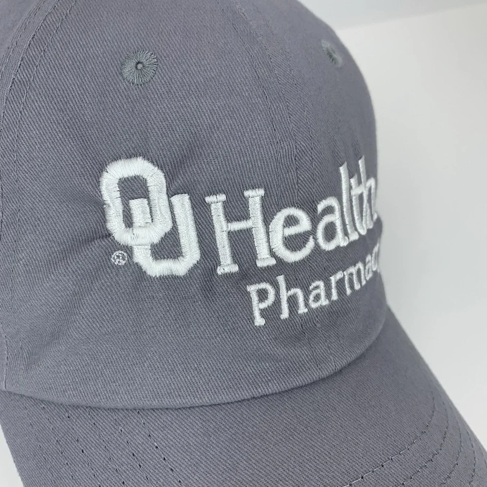 OU Health Pharmacy Hat Oklahoma Sooners Gray Adjustable Lightweight Baseball Cap